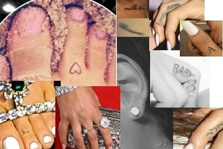 A picture compilation of Ten of Ariana Grande's tattoos.